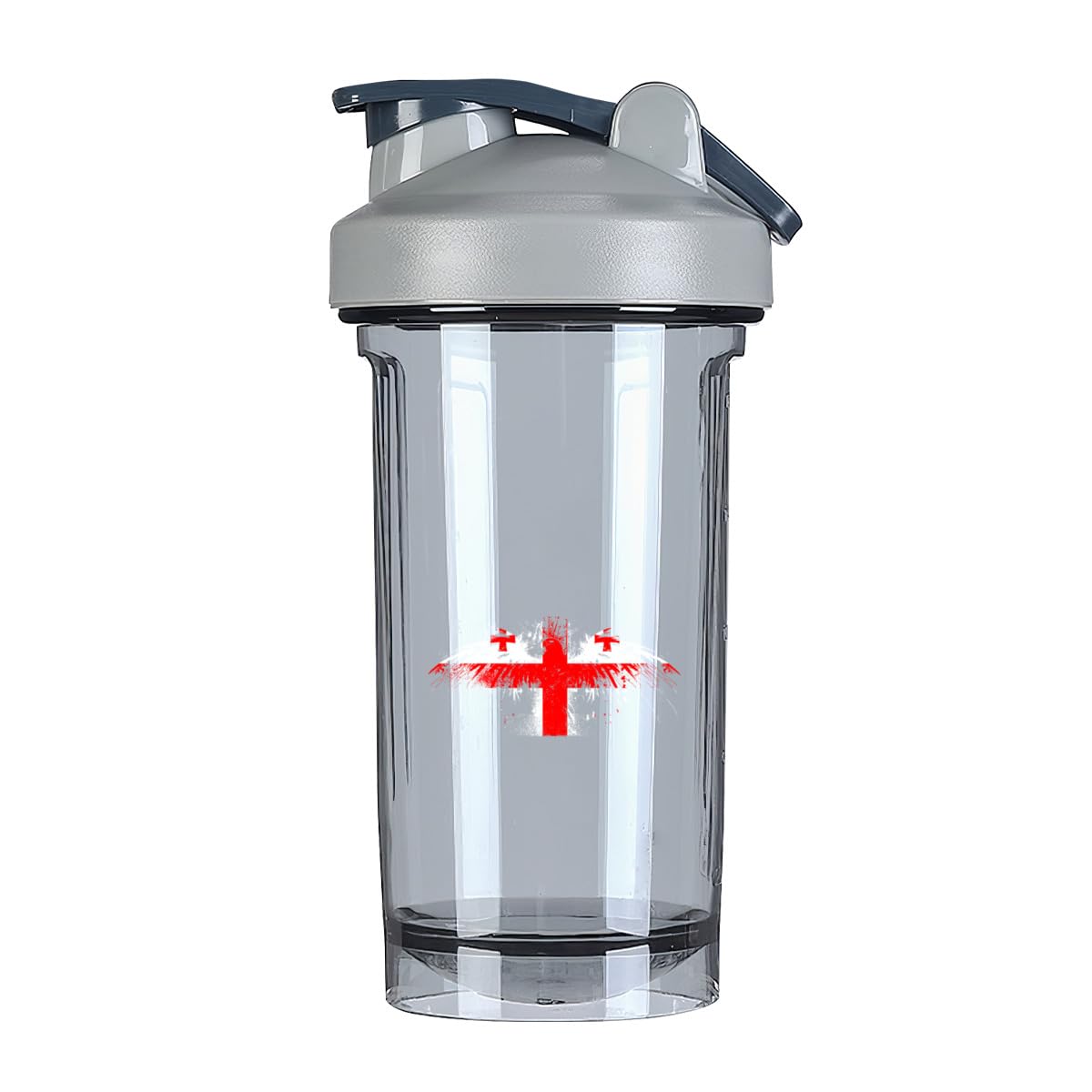 Georgia Georgians Flag 18 Ounce Shaker Bottle Drink Mixer Leak-proof Pre Workout Protein Shakes Meal Replacement Shakes Bottles 500ML/18 Oz Gray