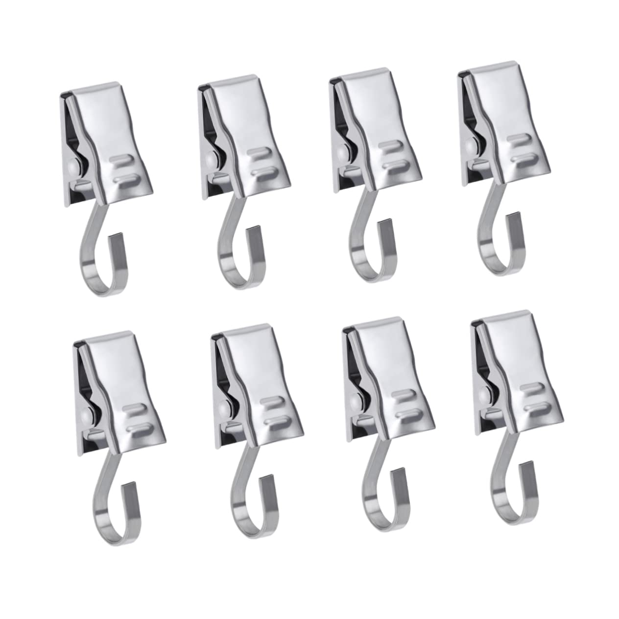 Zerodeko 50Pcs Satin Nickel Stainless Steel Drapery Clips with Hooks for Easy Curtain Hanging and Versatile Curtain Rings for Home and Office Use