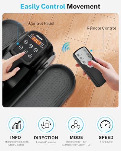 Image of Gonex Under Desk Elliptical Electric Pedal Exerciser 10 Speed & Resistance | Quiet<15dB, Forward /Reverse Motion, Lower Body Workout, Improve Circulation, Seniors Friendly, Home Use, No Assembly