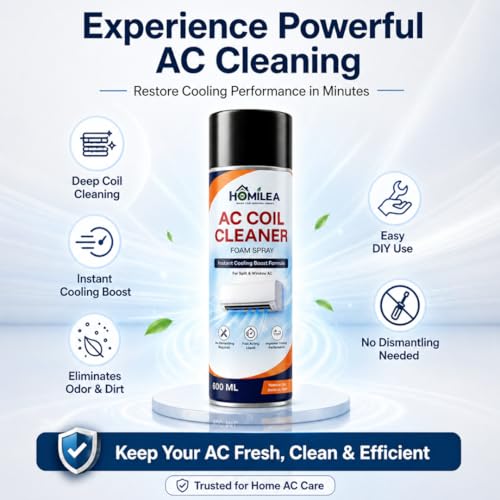 Image of AC Cleaning Foam | Heavy Duty Foam for Window & Split AC | Cleans Evaporator & Condenser Coils | Improves Cooling & Airflow | No-Rinse, Safe on Fins | 600ML