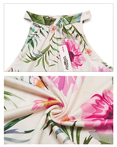 Image of STYLEWORD Women's Summer Floral Halter Maxi Dress Vacation Semi Formal 2026