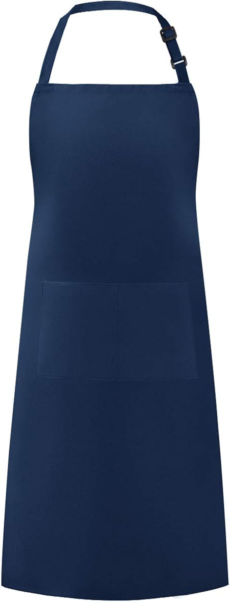 Syntus Adjustable Bib Apron with 2 Pockets Cooking Kitchen Aprons for Women Men Chef, BBQ Drawing, 1 Pack