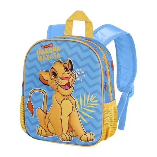 Disney El Rey León-Mochila 3D Pequeña, 26 x 31 cm, Capacidad 8.5 L, Azul Hakuna