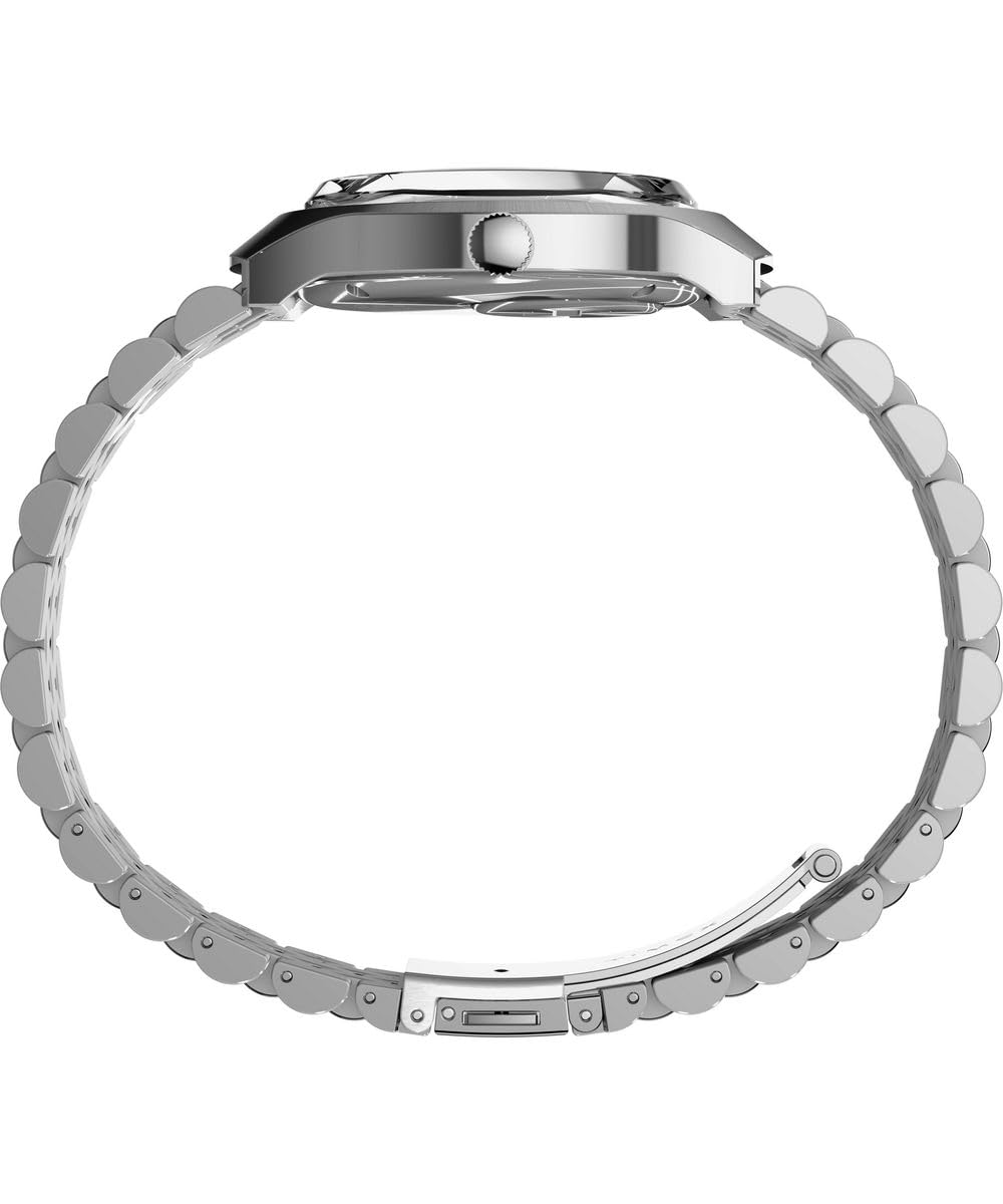Timex Męski analogowy zegarek kwarcowy z paskiem ze stali nierdzewnej TW2W22500, Srebrny, bransoletka
