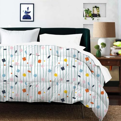 Image of Comforter for King Bed - Extra Warm & Thick Winter Blanket | Ultra Soft & Lightweight Quilt | 300 GSM Duvet Insert - Ray of Flowers (102x108 Inch)