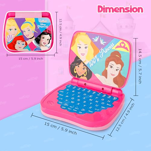 Image of Zest 4 Toyz Educational Laptop for Kids Toy with Lights and Sounds Learning Laptop Educational Toy Alphabet and Numbers Portable Battery Powered Birthday Gift for Girls (Princess Theme)
