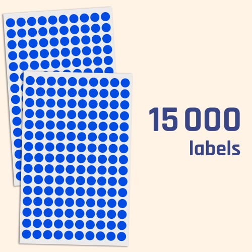 Image of 15,000 Pieces, 10 mm Round Adhesive Labels - Blue