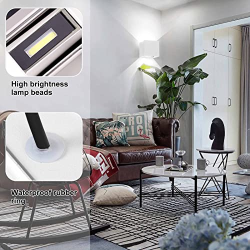 KAWELL Modern Wall Lamp LED Wall Light Up and Down Adjustable Beam Angle Aluminum Wall Wash Light Waterproof IP65 Indoor Outdoor for Bathroom Bedroom Corridor Living Room Stairs Garden, 24W 6000K - Image 3