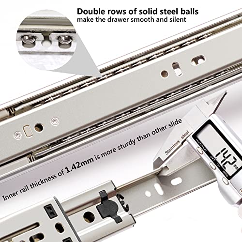 Plusmart PM-DS-16-1 Inch Drawer Slides, Plusmart Soft Close Drawer Slide Glides Ball Bearing Full Extension Cabinet Slides thumb #3
