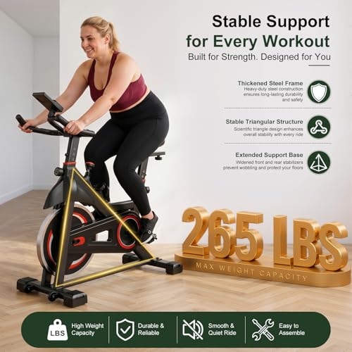 Image of Exercise Bike with App, Stationary Bike for Home, Indoor Workout Bike