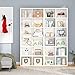 Tribesigns 71.65 Inch Tall Narrow Bookcase Bookshelf, White Modern Bookcase with 12 Cube Storage for Home Office, Vertical or Horizontal