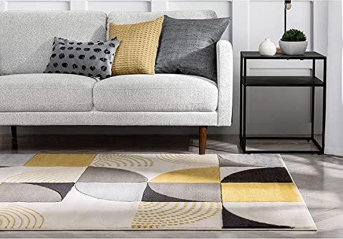 Image of Modern Contemporary Handmade Tufted Woolen Carpet for Living Room Bedroom and Hall Size 8 x 10 Feet Color Multi