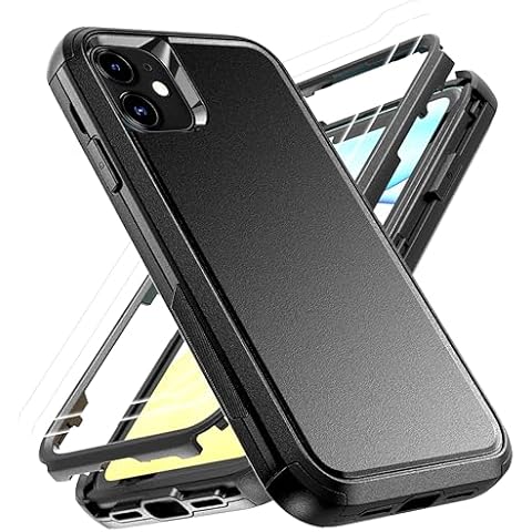 YmhxcY for iPhone 11 Case iPhone 11 Phone Case with [2 Pcs] EPU Flexible Screen Protectors,[Shockproof] [Dropproof] Protection Cover for Apple iPhone 11 6.1"-Black Cover