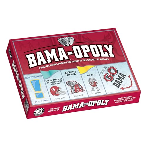 Late for the Sky BAMAOPOLY University of Alabama Board Game, Campus Landmarks Edition, 2–6 Players Ages 8+, Family Party Strategy Opoly for Alumni Students Fans