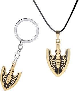 Cosplay Jewelry Set Jojo Bizarre Adventure Anime Pendant Necklace Jojo's Bizarre Adventure Keychain Arrow Pendant Keyring - Ideal for JoJos Bizarre Adventure Fan.