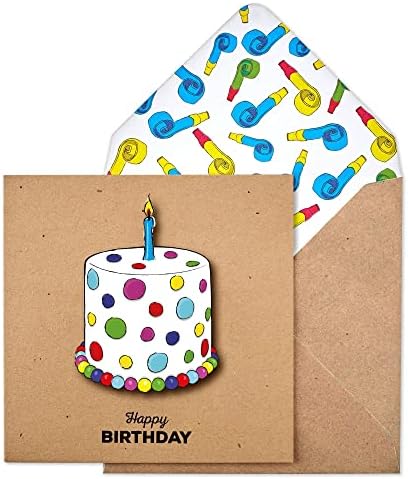 Tache Tarjeta de felicitación de cumpleaños con sobre, hecha a mano, con certificado FSC®, con sobre. Tarjeta de cumpleaños para él, ella, hombres, mujeres, esposa, marido, hermana, hermano, hija,