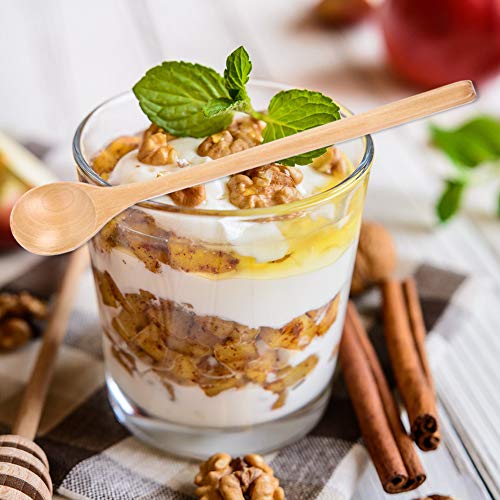 DanziX Holzlöffel, 20,3 cm, Cocktail-Rührlöffel, Kaffee, Suppe, Eistee, zum Kochen, Hellbraun, Dunkelbraun - Image 6