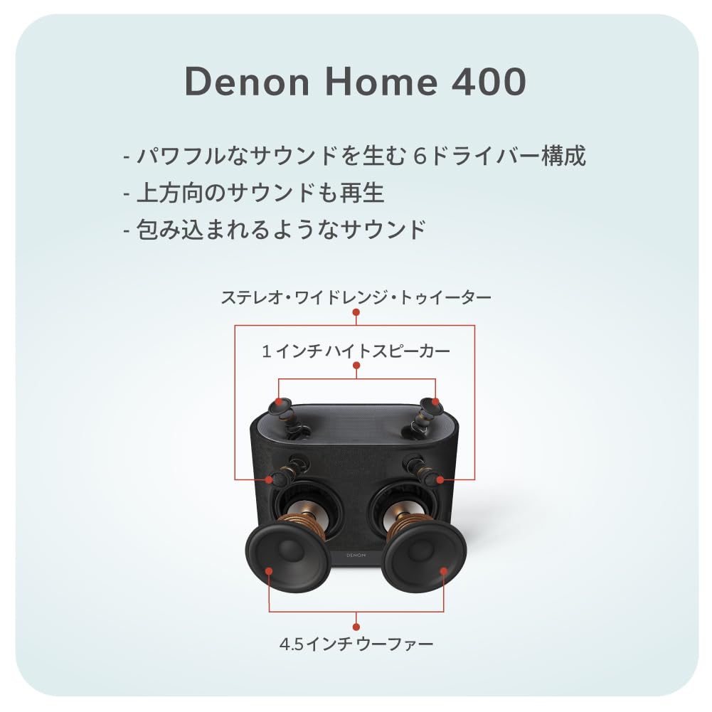 Amazon.co.jp: デノン Denon Home 400 空間オーディオ対応ワイヤレス