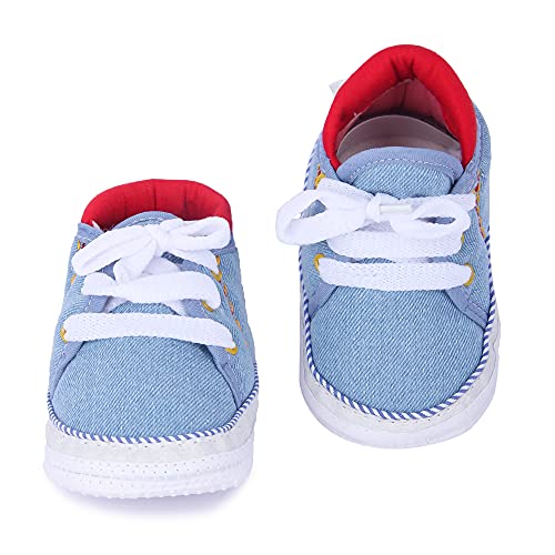 Image of Butterthief Unisex Baby Prewalking Shoes for Newborn Boys & Girls | Soft Sole Infant Bootie with Anti-Slip Bottom | Lightweight Cotton Footwear Early Walker Shoes (6-9 Months, 12 CM)