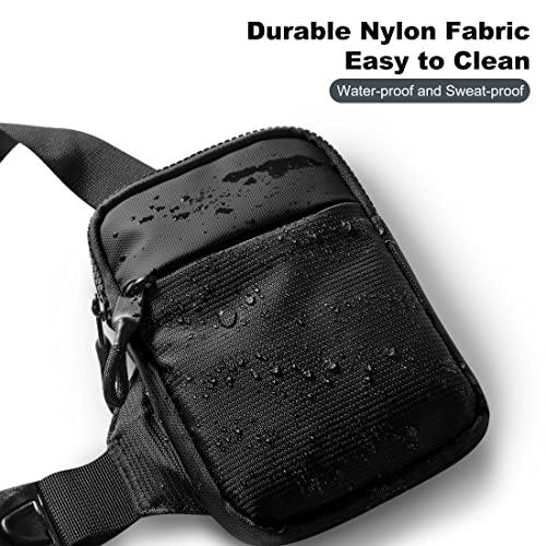 Small Crossbody Bag For Men Women - Waterproof Mini Sling Bag Small Phone Bag Messenger Bag For Travelling Hiking (Black - Small (L*W*H=16Cm*2.5Cm*22Cm)) #TOP4