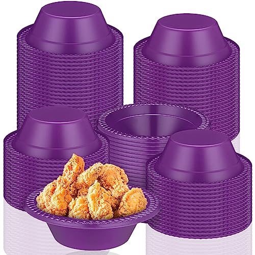 Image of Lallisa 100 Pcs 12oz Purple Disposable Plastic Bowls Halloween Party | Dessert Cups for Ice Cream Salad Soup, Serving Bowls for Picnic, Colored Party Supplies, Food Safe Sturdy
