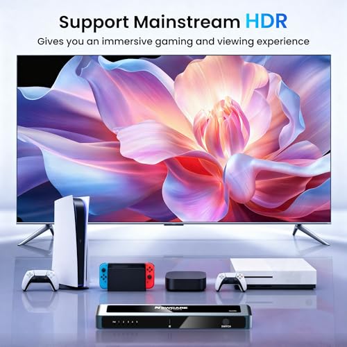 Image of NEWCARE HDMI Switch, Aluminum HDMI Switcher Selector with Remote-5x1 4k@60Hz with Remote