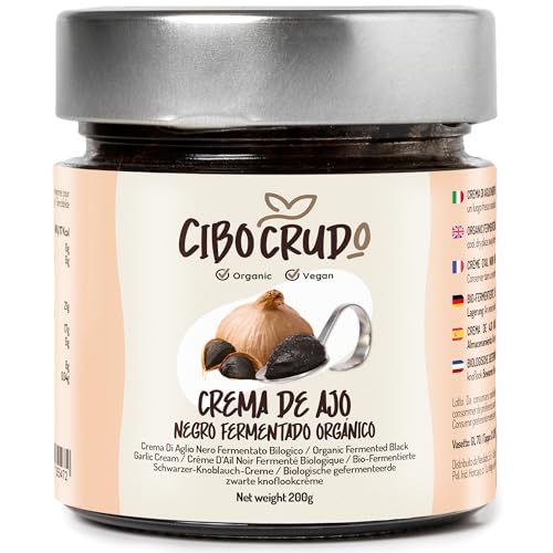Crema de Ajo Negro Fermentado Ecológica - 200g. Pasta de Ajo Negro Fermentato de Ajo Fresco. Ajo Ecológico Rico en Sales Minerales, Energizante y Antioxidante.