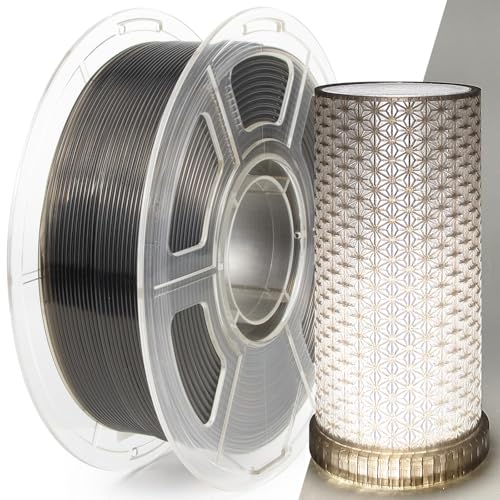 Image of IEMAI Clear PLA Filament 1.75mm Smoke Gray 1kg, Glossy Transparent Finish 3D Printer Filament Up to 600mm /s High Speed Printing for Lampshades, Home Decor & Creative DIY
