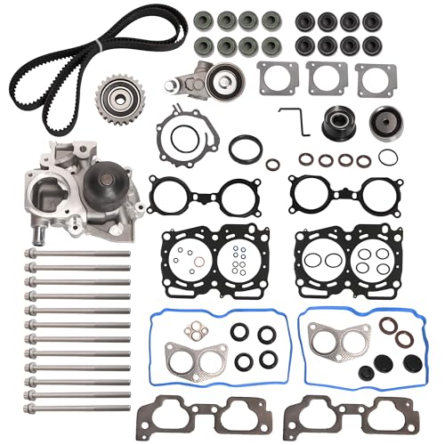 JAVOUKA Head Gasket Set with Timing Belt Kit 2.5L, for Subaru Forester/Impreza/Legacy/Outback 2006-2011#OE TCKWP304A WP304K1C TKF006 TKF-006 AWK1309 HS26415PT-1 （86PCS）