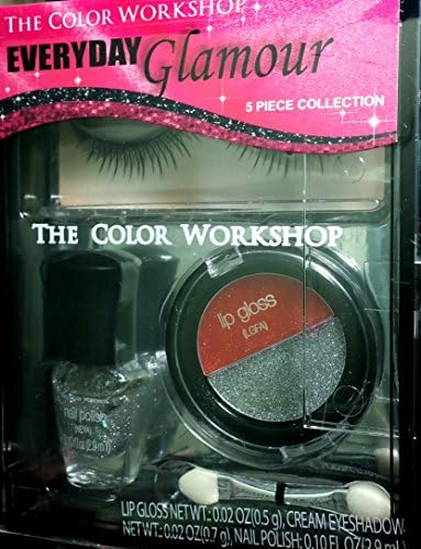 Everyday Glamour Cosmetic Kit - 5 Piece Makeup Collection! Eyeshadow, Eyelashes, Lipgloss, Nail Polish, Applicator