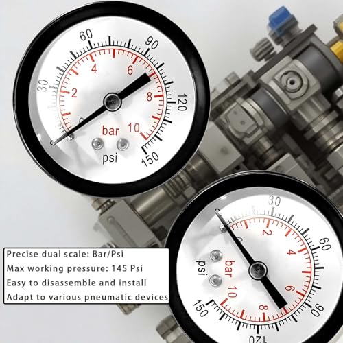 Régulateur de pression pour compresseur avec support et manomètre YSIL BR2000 1/4 NPT - 8