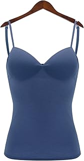 Camiseta interior ancha para mujer, color liso, con almohadillas de sujetador, camiseta interior