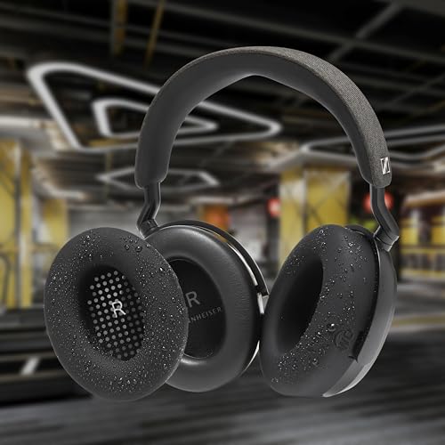 Image of WC SweatZ Momentum 4 & 5 - Patented Earpad Covers for Sennheiser Momentum 4 & 5 Wireless Over Ear Headphones by Wicked Cushions | Sweatproof & Easily Washable | Black