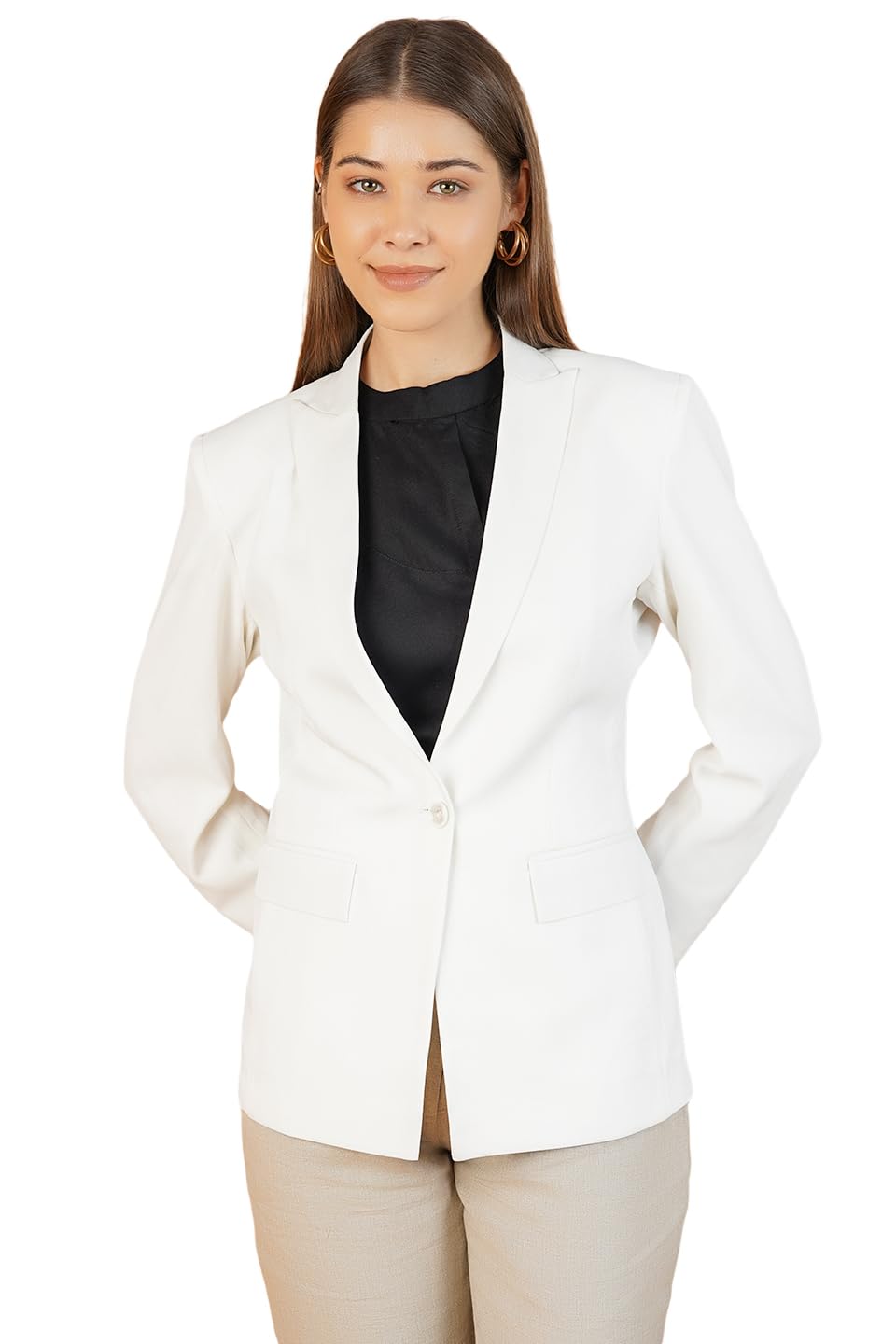 indophilia Women's Blazer Polyester Cotton Blazer-picture-23