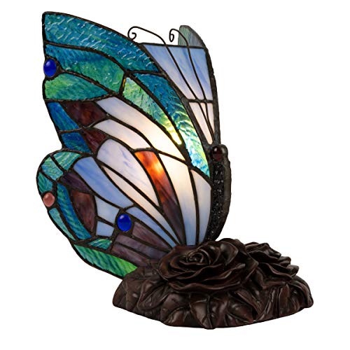 Lavish Home 72-TIFF-2 Tiffany Style Butterfly Lamp - Stained Glass Table Or Desk Light Led Bulb Included thumb #6