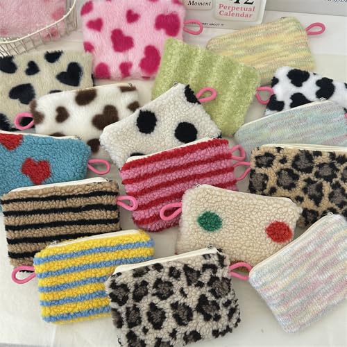 Coquette Change Purse Fuzzy Teen Girl Trendy Stuff Cute Coin Purse Fleece Small Wallets for Women (11)2