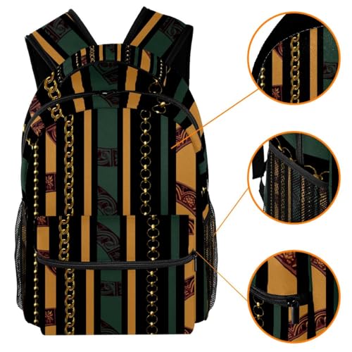 Sac de voyage décontracté multicolore avec chaînes graphiques à rayures