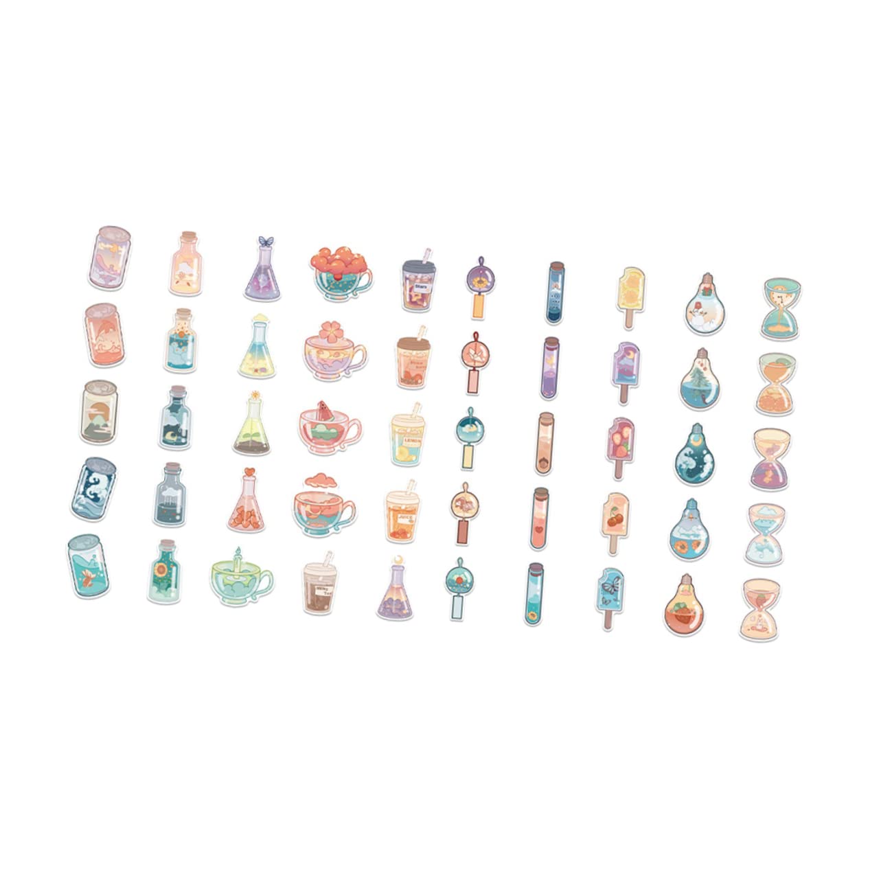 NUOBESTY 500 Feuilles Autocollant Planche à Roulettes Stickers Ordinateur Portable Fait Maison Décalcomanies Décoratives Décalcomanies Bricolage Diy Pvc Boissons Compte
