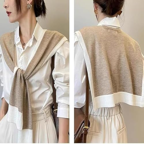 Women's Colorblock Shawl,Knit Triangle Scarf,Women Travel Casual Cape,Spring And Autumn Knitted Shawl3