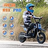 RCB R9X PRO Kids Ride On Motorcycle, Electric Motorbike with 350W Motor, 6.2/9.3/15.5mph Speed Modes & 9.94Miles Long Range, Ambient lighting, Dual Suspension, 12" Motor Cross for Kids Aged 6+ - Image 2
