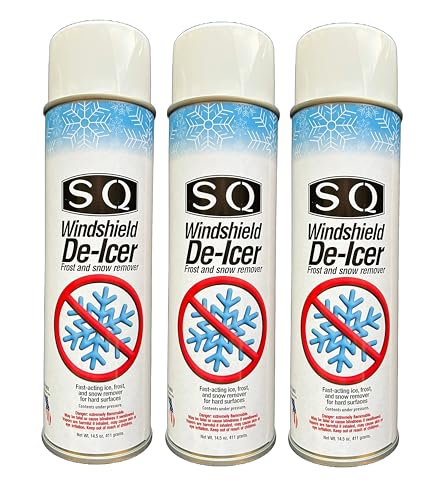 SQ Windshield De-Icer Frost and Snow Remover, 3 Pack, 14.5 oz per can (3)
