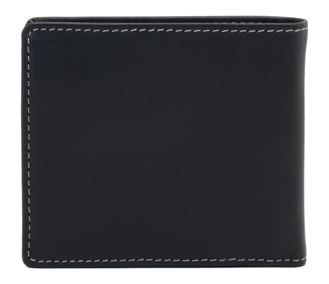 PE323 Cartera Negra de Piel Legitima con Monedero para Hombre | Billetera con Protección RFID, Doble Billetero.