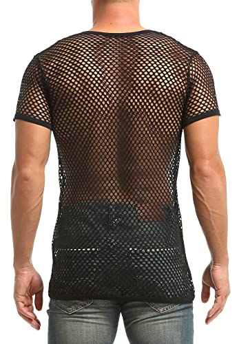 Herren Unterhemd Netzstruktur - Netzhemd mit halbem Arm (S)
