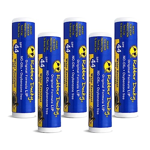 Rubber Ducky - 5-Pack Spf 44 Lip Balm - Moisturizing Vitamin E Sunscreen For Lips - All Season Broad Spectrum Uv Protection - Waterproof 80 Minutes - Reef-Safe, No-Ox Protectant - Clear - Vanilla #TOP5