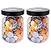Mczxon Large Coin Bank Jar 2-Pack, Big Clear Plastic Coin Money Tip Change Saving Piggy Jar with Black Slotted Lid, Large Plastic Coins Piggy Money Change Clear Bank for Adults Teens Kids Girls Boys