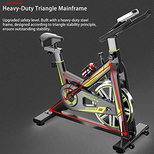 Image of Exercise Bike Stationary Indoor Cycling Bike Exercise Equipment for Home Workouts Cardio Training with Comfortable Seat Silent Belt Drive Adjustable Magnetic