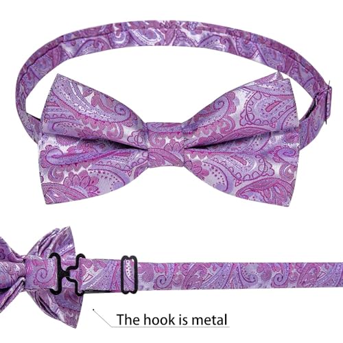 Corbata de moño paisley de seda para hombre miniatura 3
