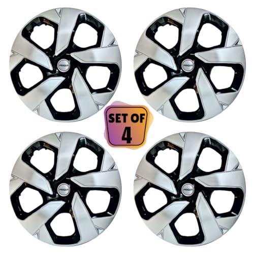 Image of Prigan Baleno (Delta & Sigma Only) Black Silver Wheel Cover 15 inch for Maruti Baleno (Set of 4 Pcs) (Press Fitting) Model- Punch Reverse 15
