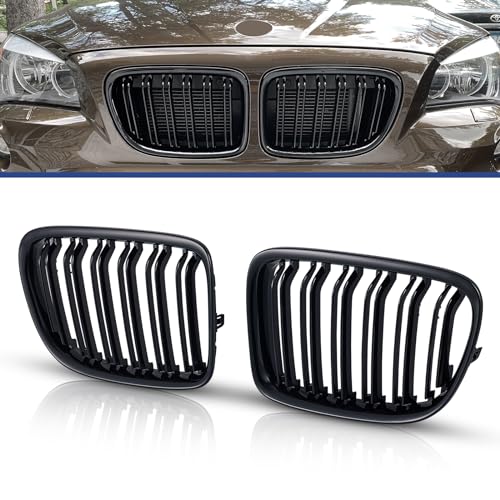 Grille calandre double nervure pour BMW X1 E84 Sport 2009-2015 en noir brillant