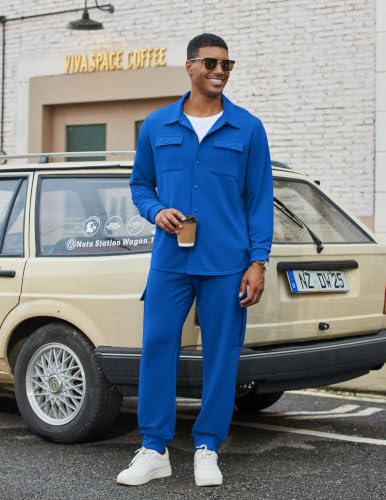 COOFANDY Mens Jogger Tracksuit Set Lightweight Sweatsuit, Royal Blue, Large - image 3